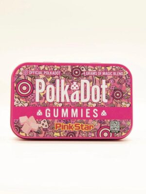 our Polkadot Pink Star Gummies are the best. Star gummies shaped like polka dots A tasty and entertaining delicacy, Pink Star Gummies for sale